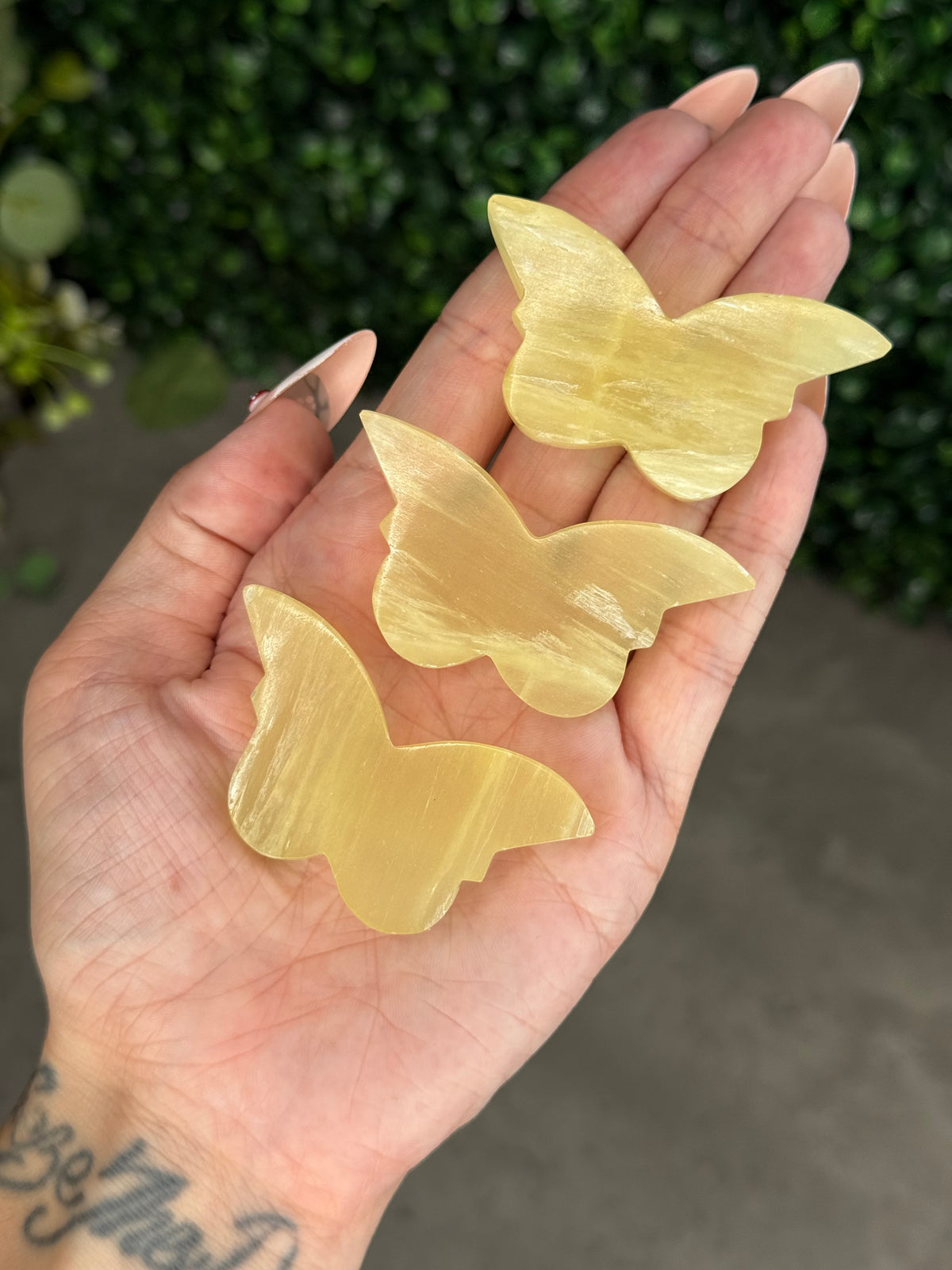 Lemon Calcite Mini Butterfly Crystal Carvings from Pakistan