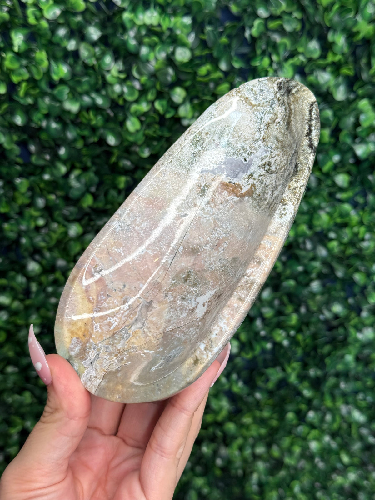 Pink Ocean Jasper Bowl 353g Madagascar