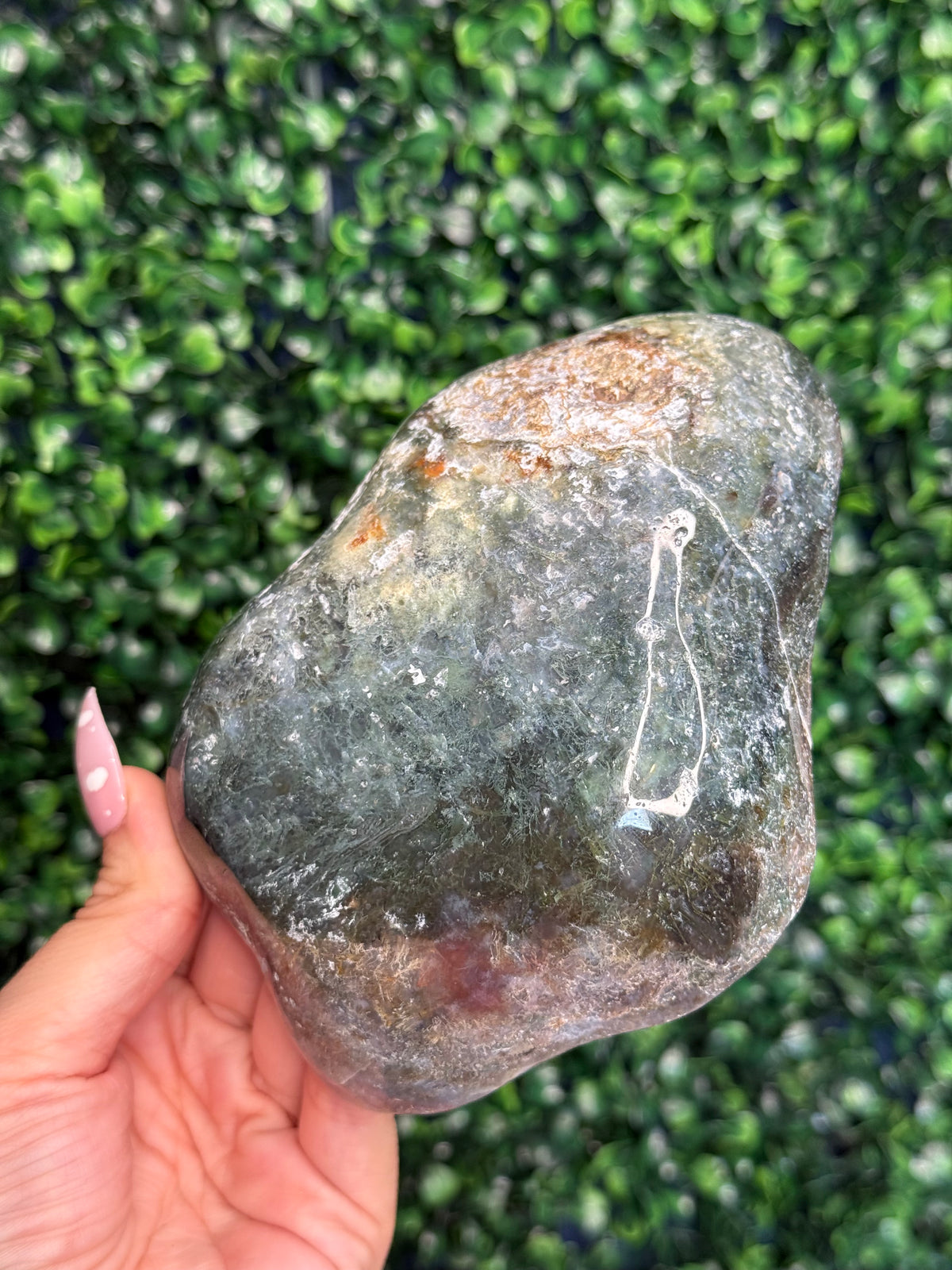 Moss agate & Ocean Jasper Bowl 369g Madagascar - Imperfect