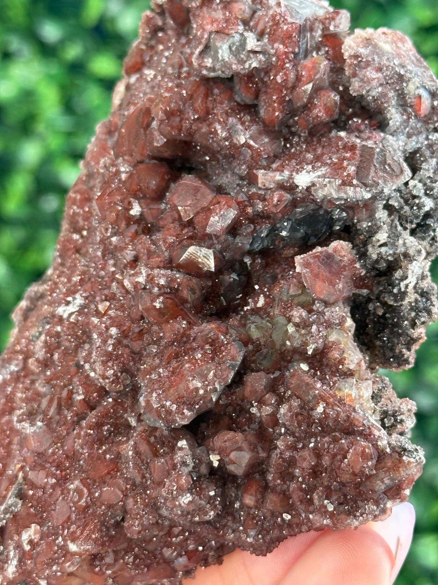 Red Hematite Quartz Crystal Specimen - Morocco D
