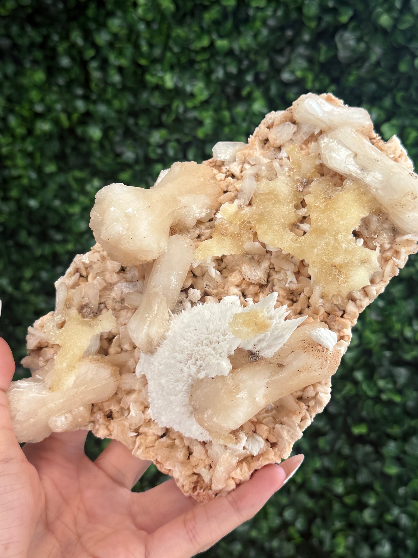 Stilbite and Mordenite on Heulandite Crystal Specimen - India - 505g