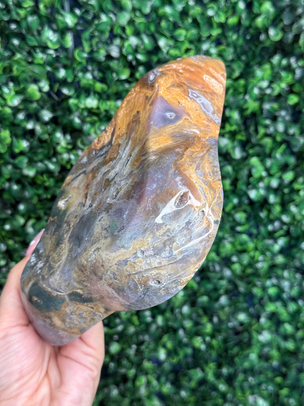 Moss agate & Ocean Jasper Bowl 604g Madagascar