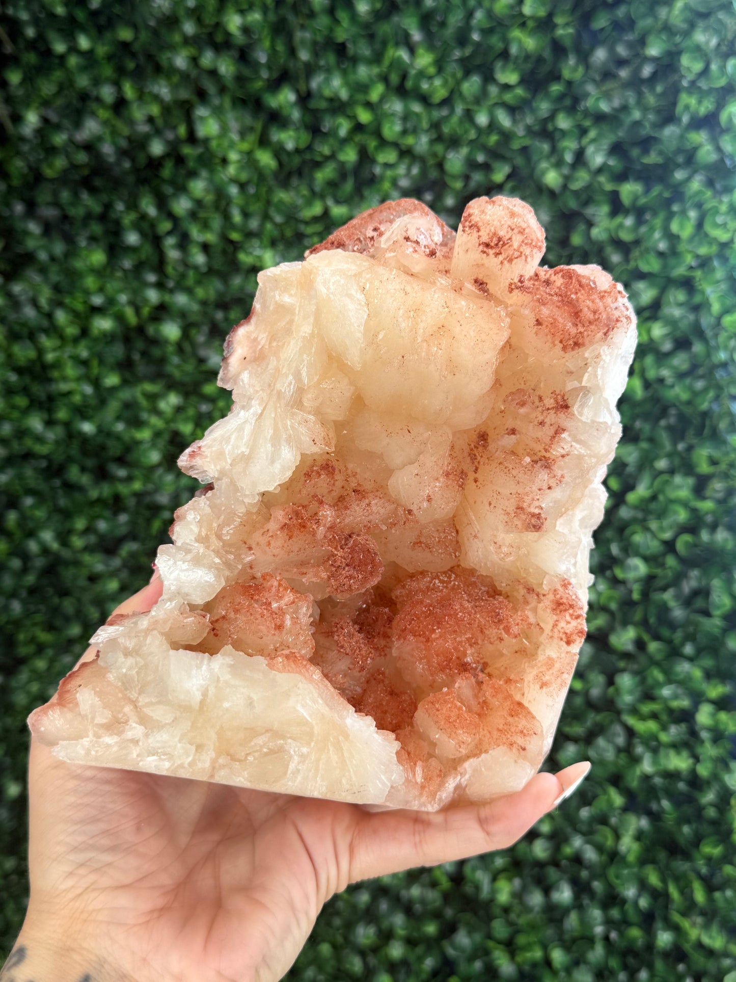 Stilbite with Hematite Dusting and Calcite - India - 1.5kg