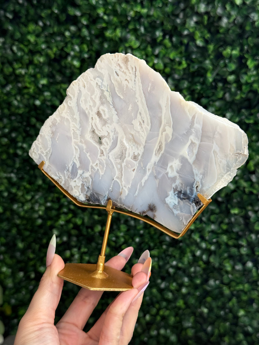 White Plume Agate Slab - Indonesia - B