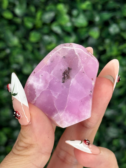 Pink Aragonite AAA with gold Stand from Afghanistan D