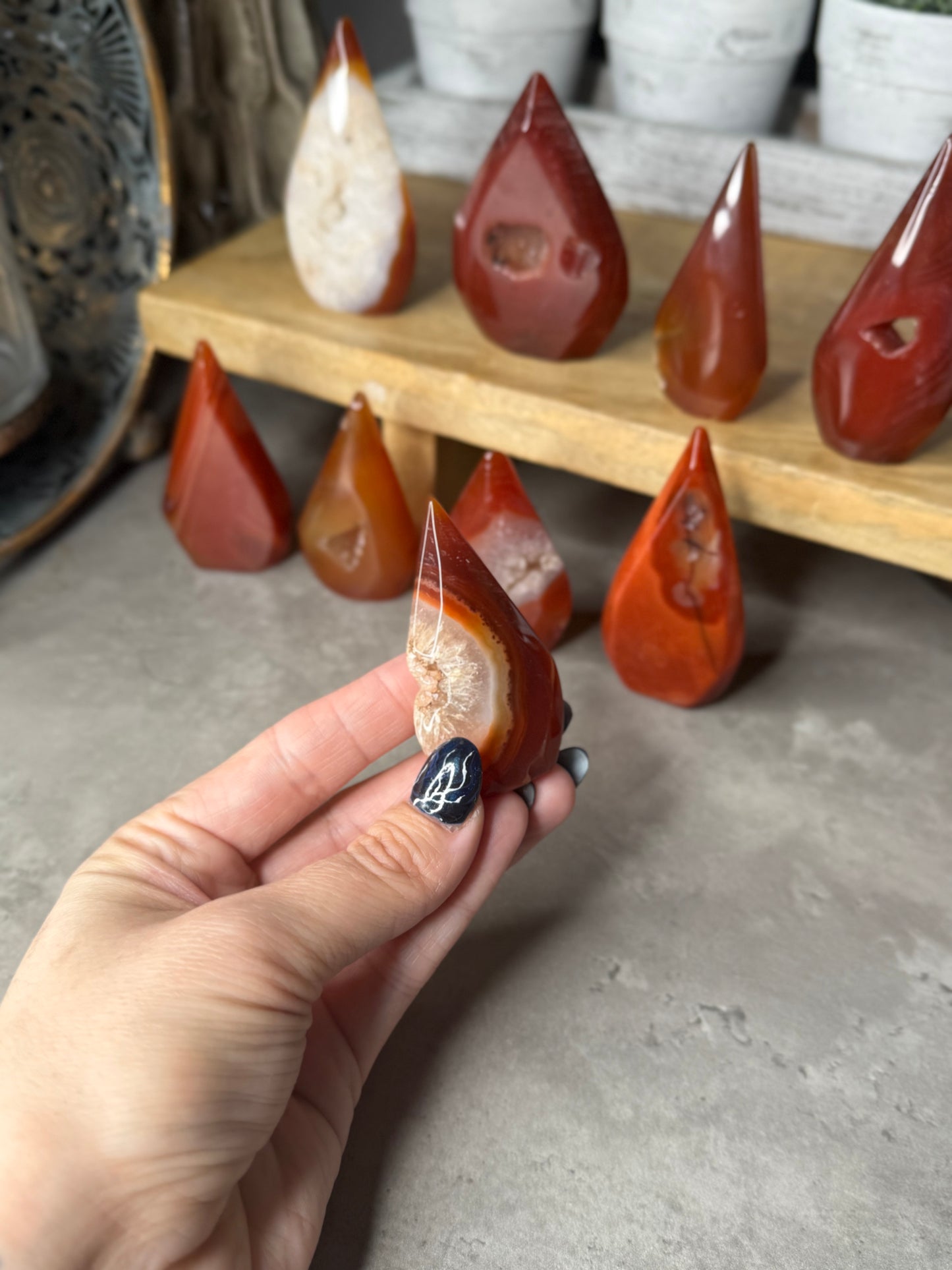 Carnelian Crystal Standing Teardrops