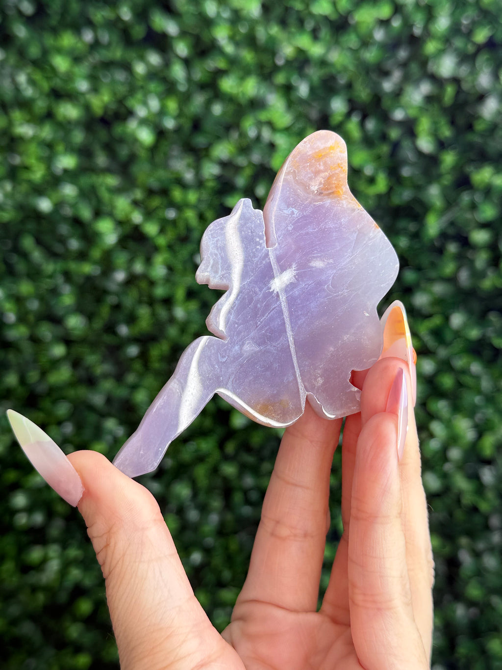 Pink Purple Chalcedony Fairy Crystal Carvings - Indonesia
