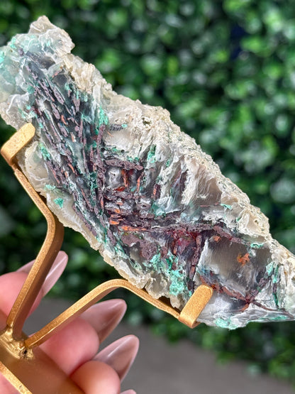 Chrysocolla with Native Copper in Chalcedony