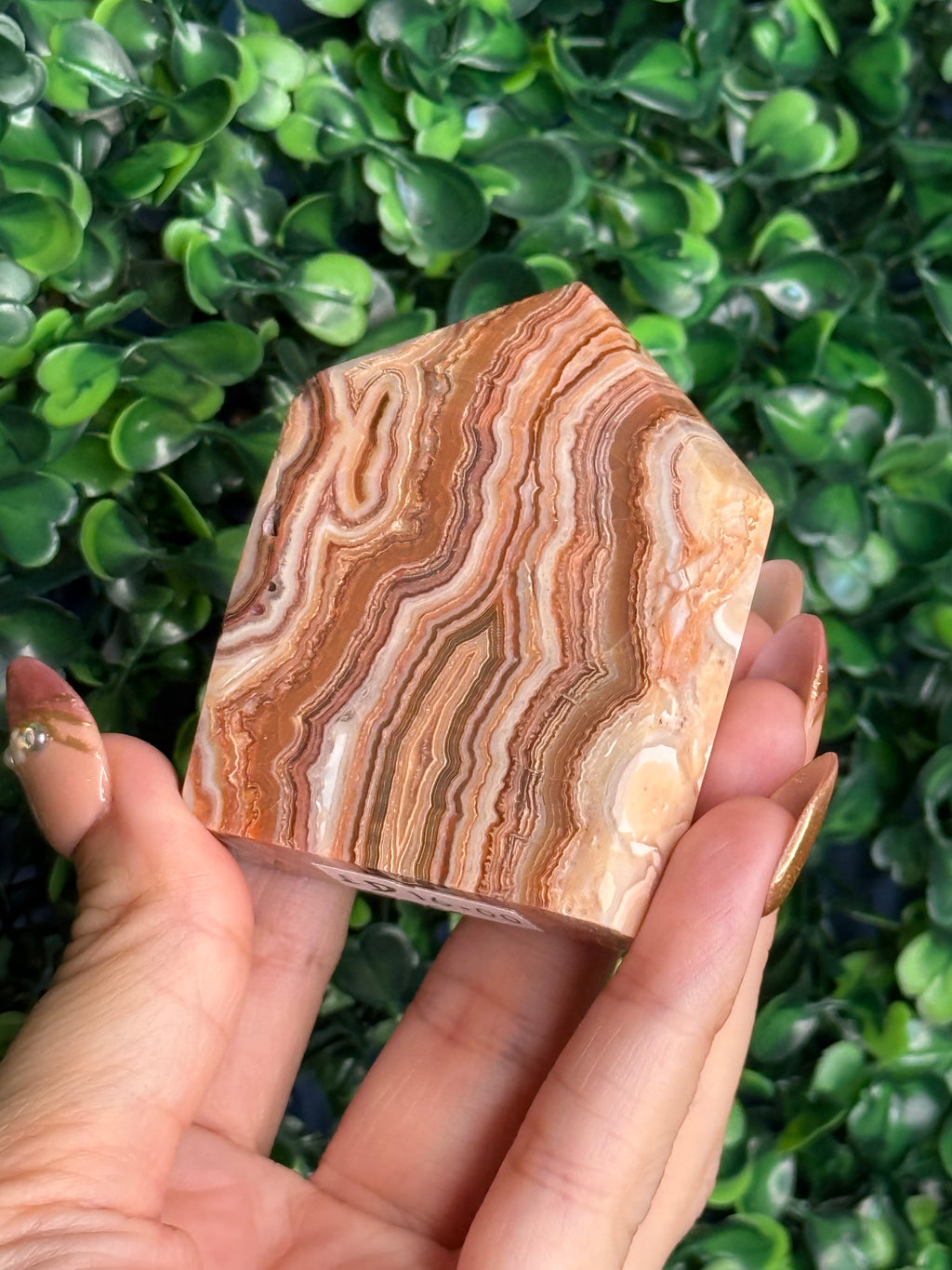 Pink Crazy Lace Agate Domino Tower from Indonesia D