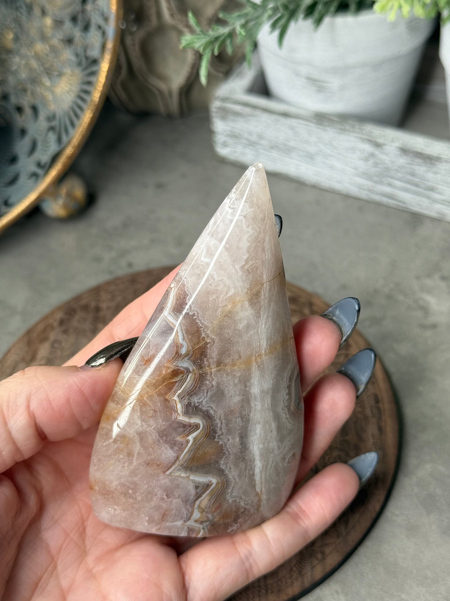 Amethyst Lace Agate Teardrop imperfect