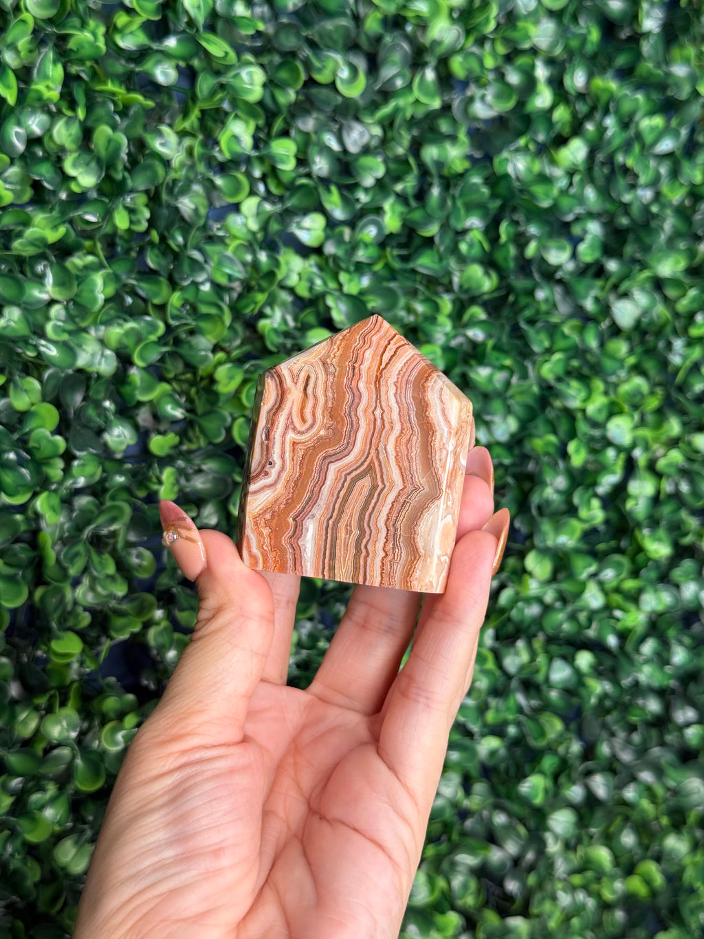 Pink Crazy Lace Agate Domino Tower from Indonesia D