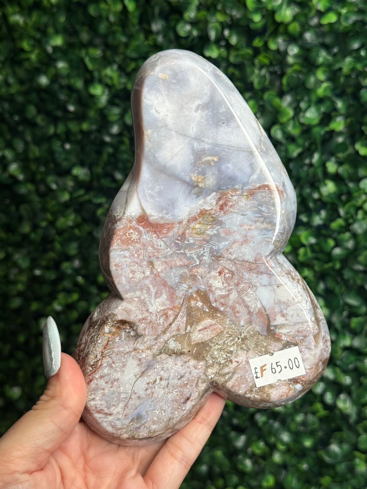 Pink & Purple Petrified Wood Bowl Trays Crystal Carvings - F