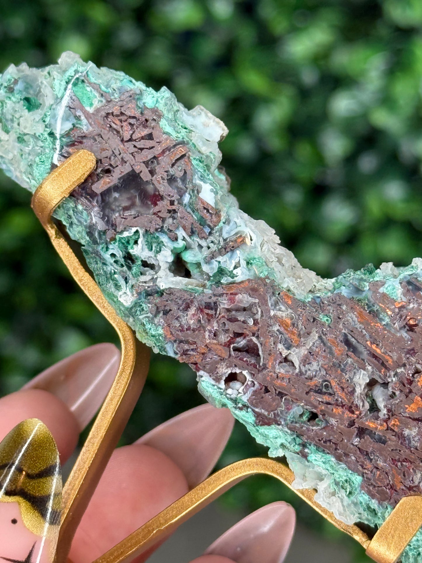 Chrysocolla with Native Copper in Chalcedony K
