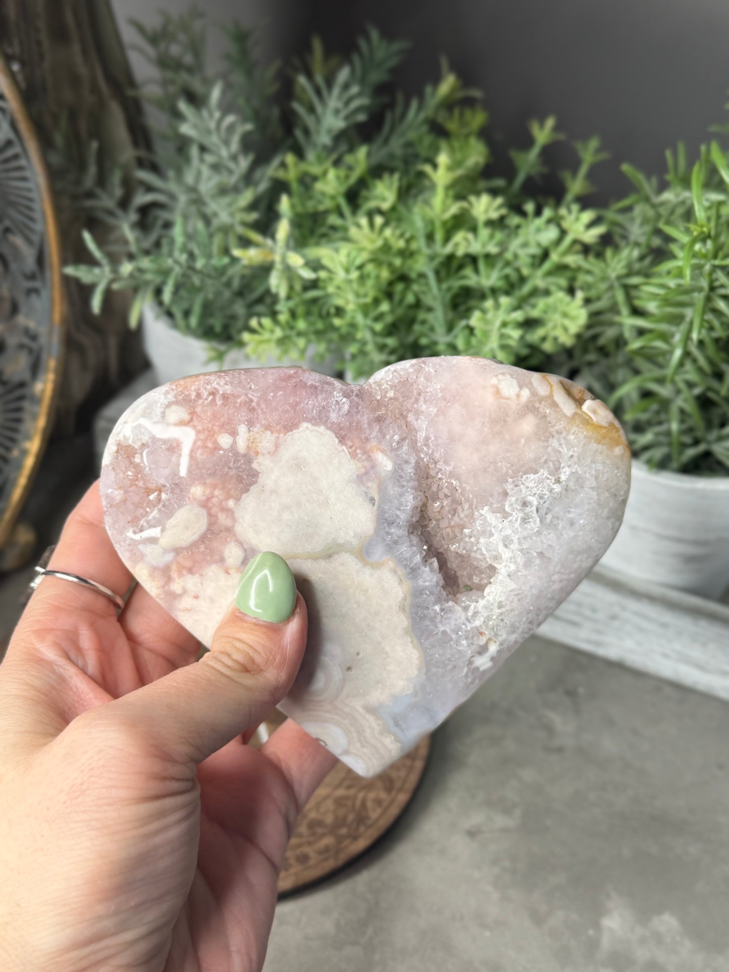 Druzy Pink Amethyst Crystal Heart