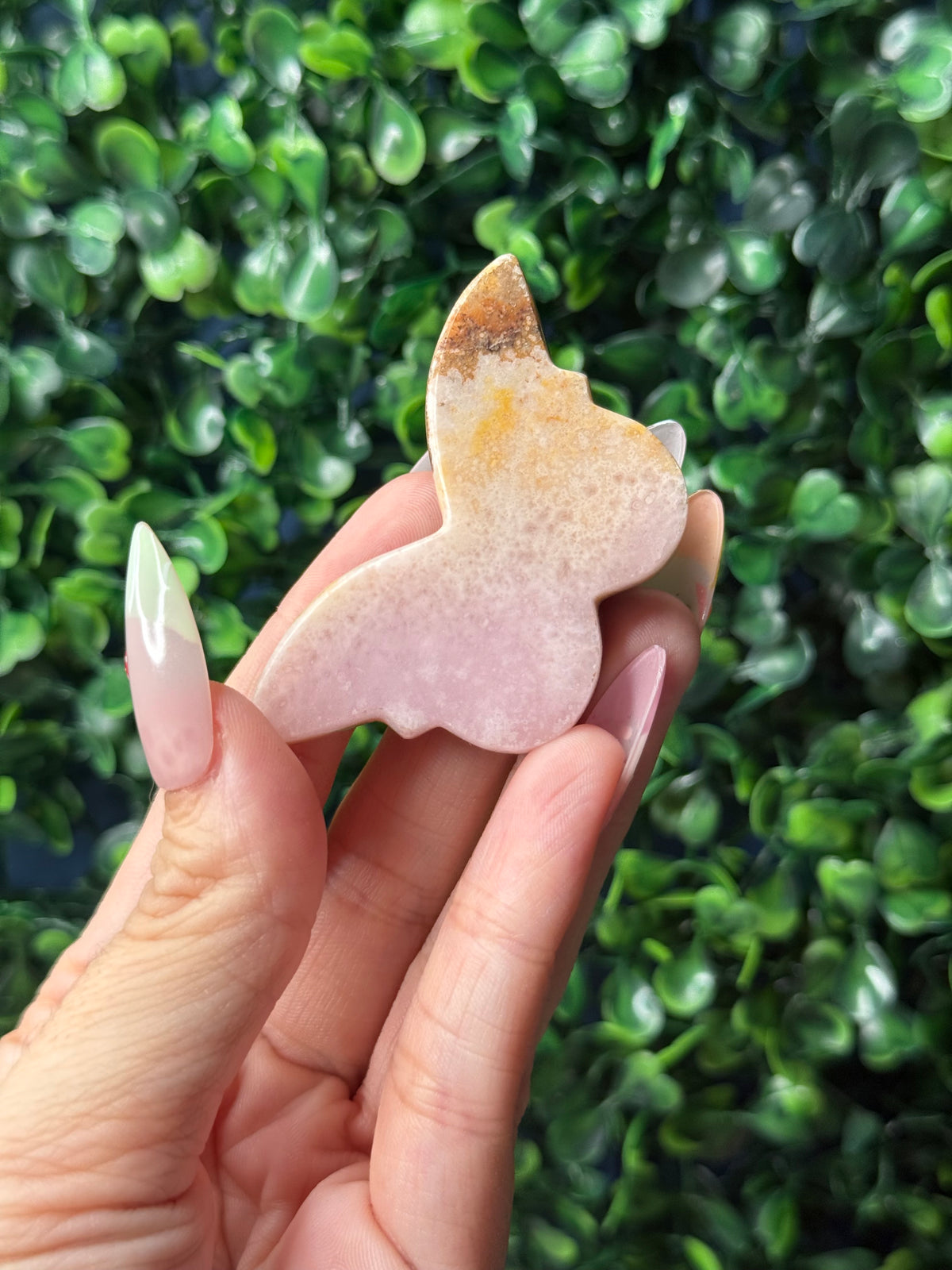 Pink Aragonite Mini Butterfly Crystal Carvings - Pakistan