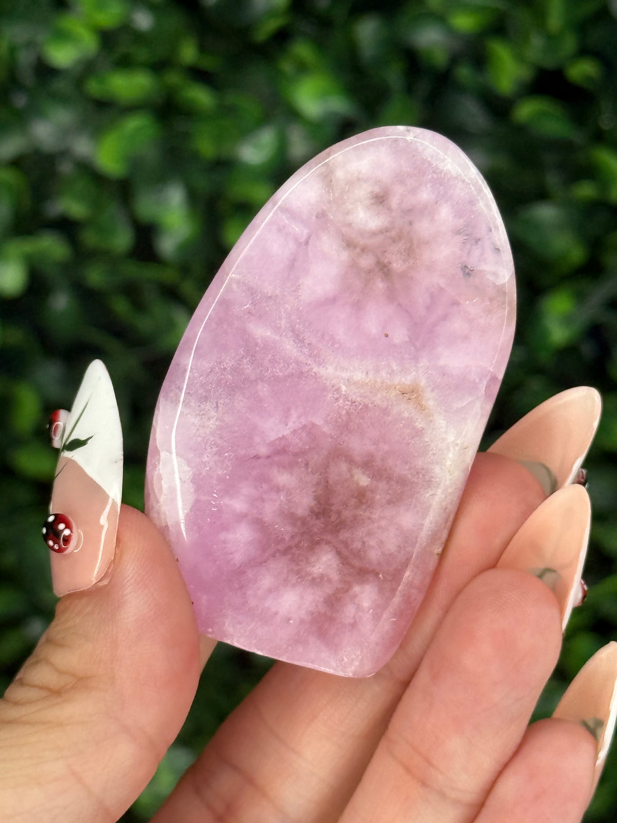 Pink Aragonite AAA with gold Stand from Afghanistan F