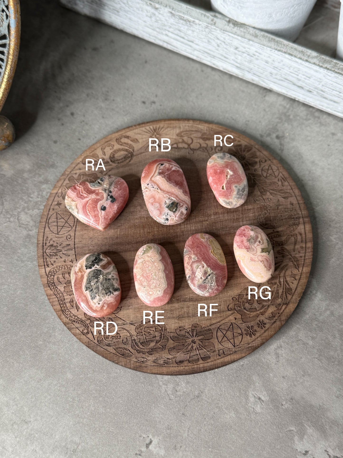 Rhodochrosite Hearts and Palms