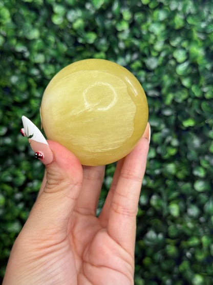 Lemon Calcite Sphere Crystal Carvings from Pakistan