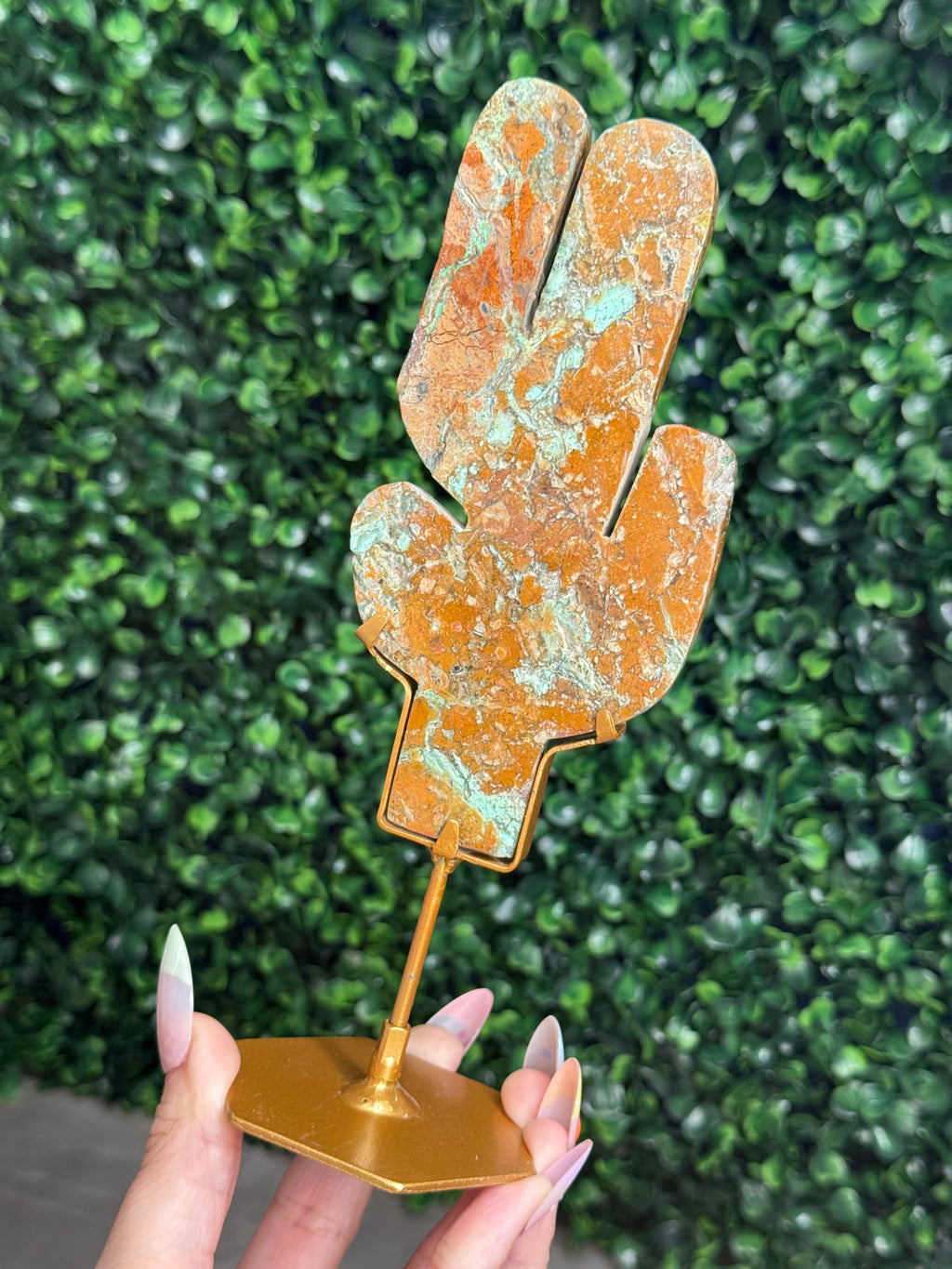 Smithsonite Cactus Crystal Carving - Indonesia - A