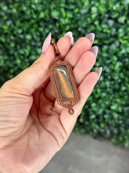 Wire Wrapped Labradorite Pendant from Indonesia