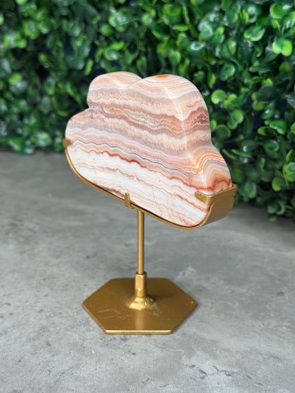 Pink Crazy Lace Agate Cloud Crystal Carvings - Indonesia