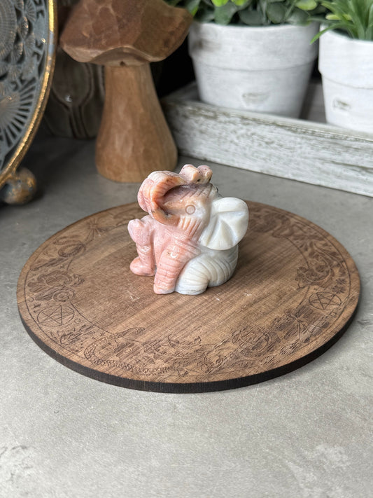Ocean Jasper Hand Carved Elephant Crystal Carving