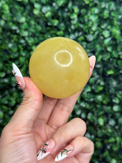 Lemon Calcite Sphere Crystal Carvings from Pakistan