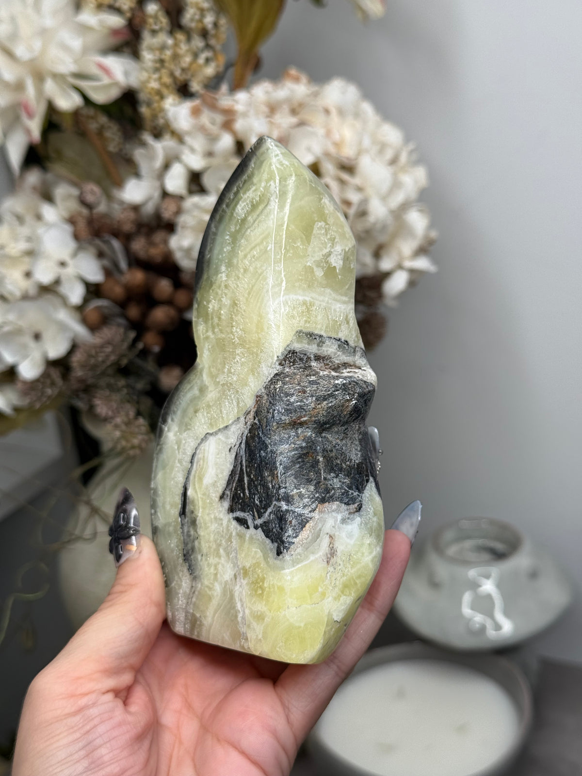 Yellow Aragonite Freeform Crystal Carvings P - Pakistan - Imperfect