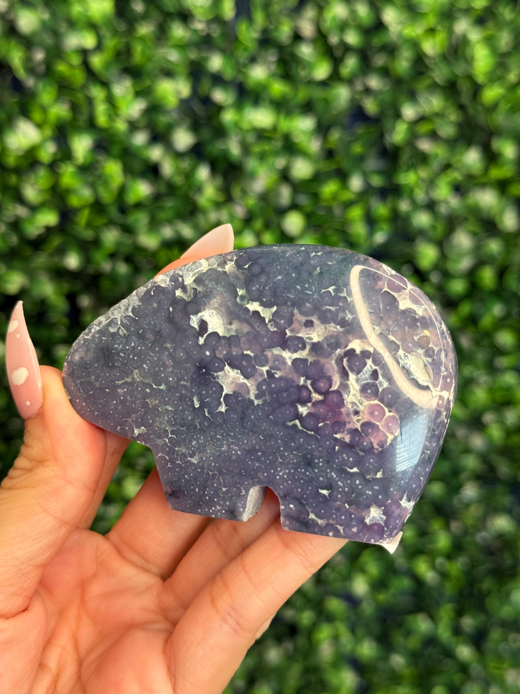 Grape Agate Bear Crystal Carvings from Indonesia B