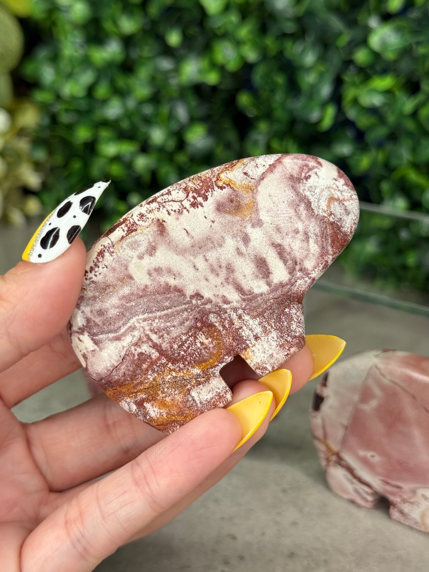 Pink Picture Jasper Bear Crystal Carvings