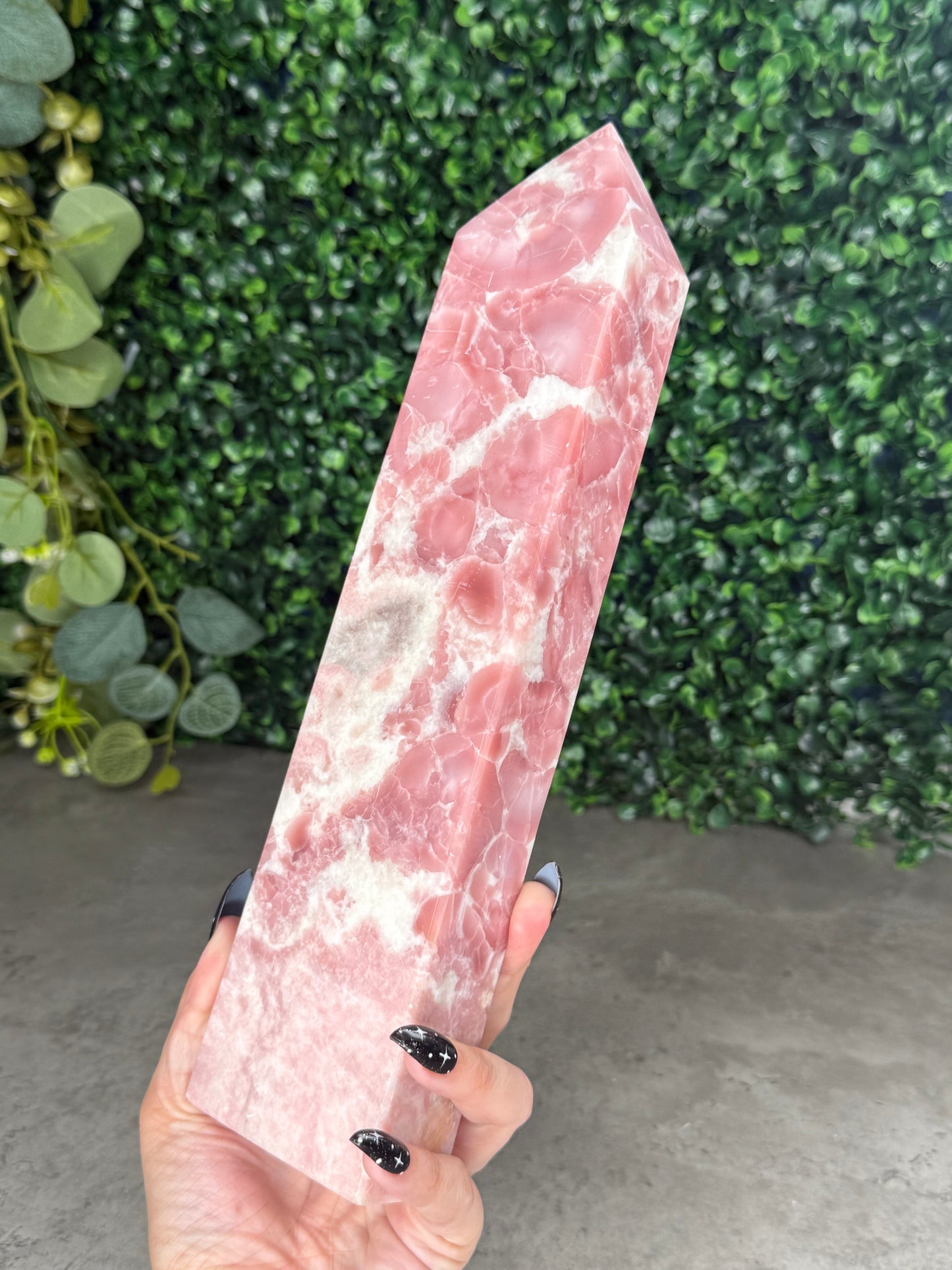 XL Pink Opal Tower Crystal Carving 1.8kg