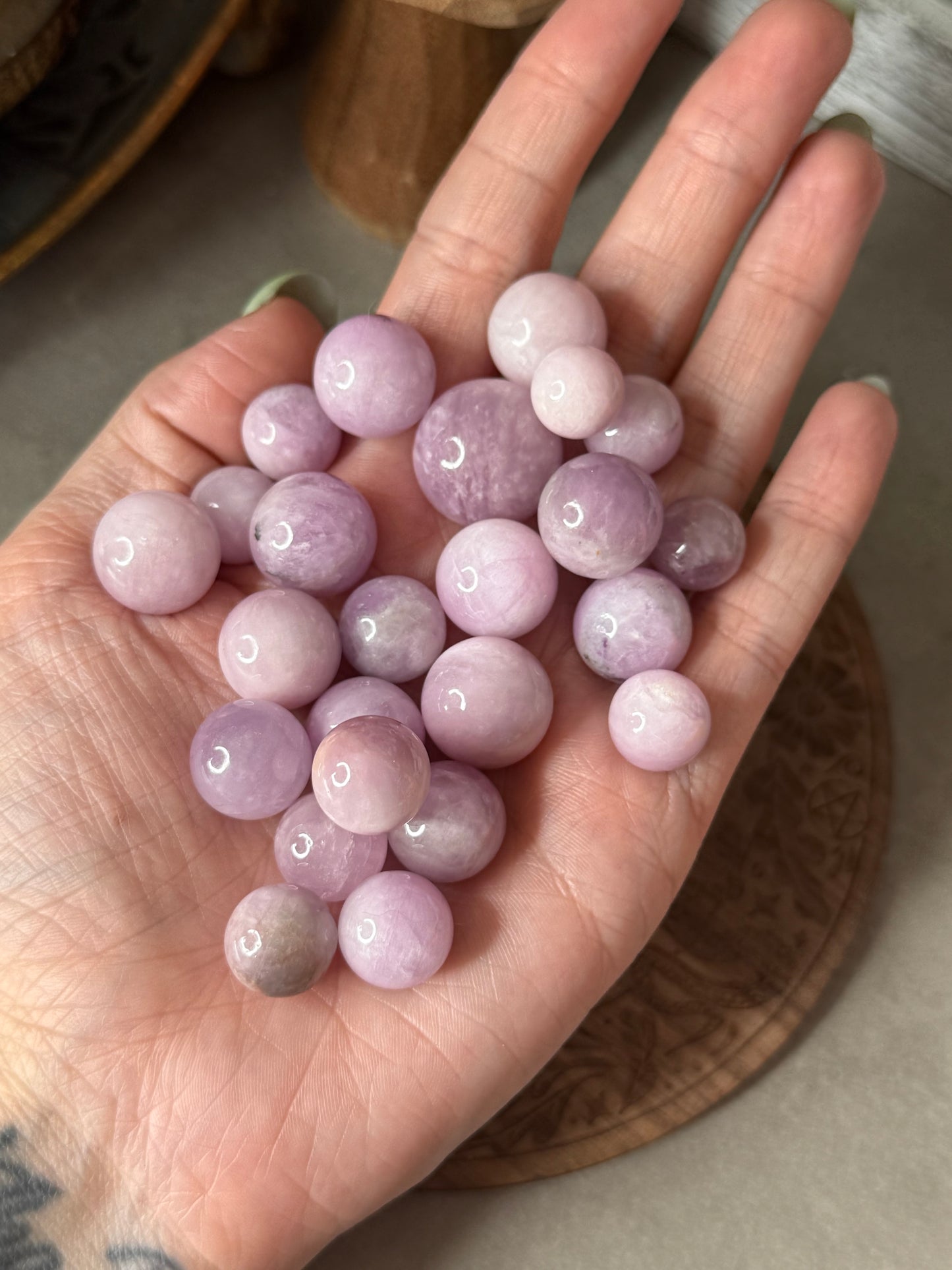 Kunzite Mini Crystal Spheres