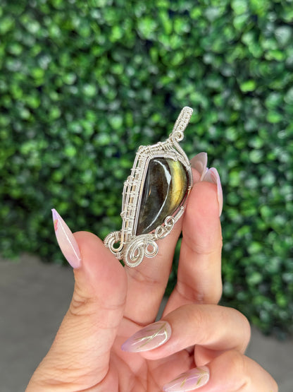 Wire Wrapped Labradorite Pendant from Indonesia