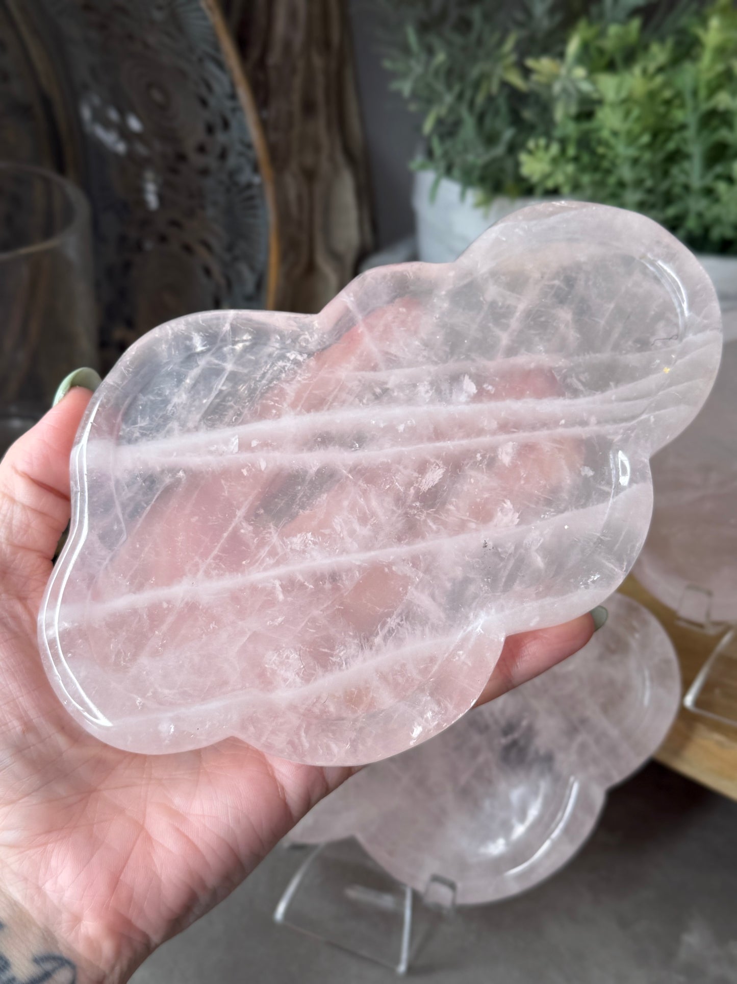 Large Rose Quartz Crystal Cloud Trays