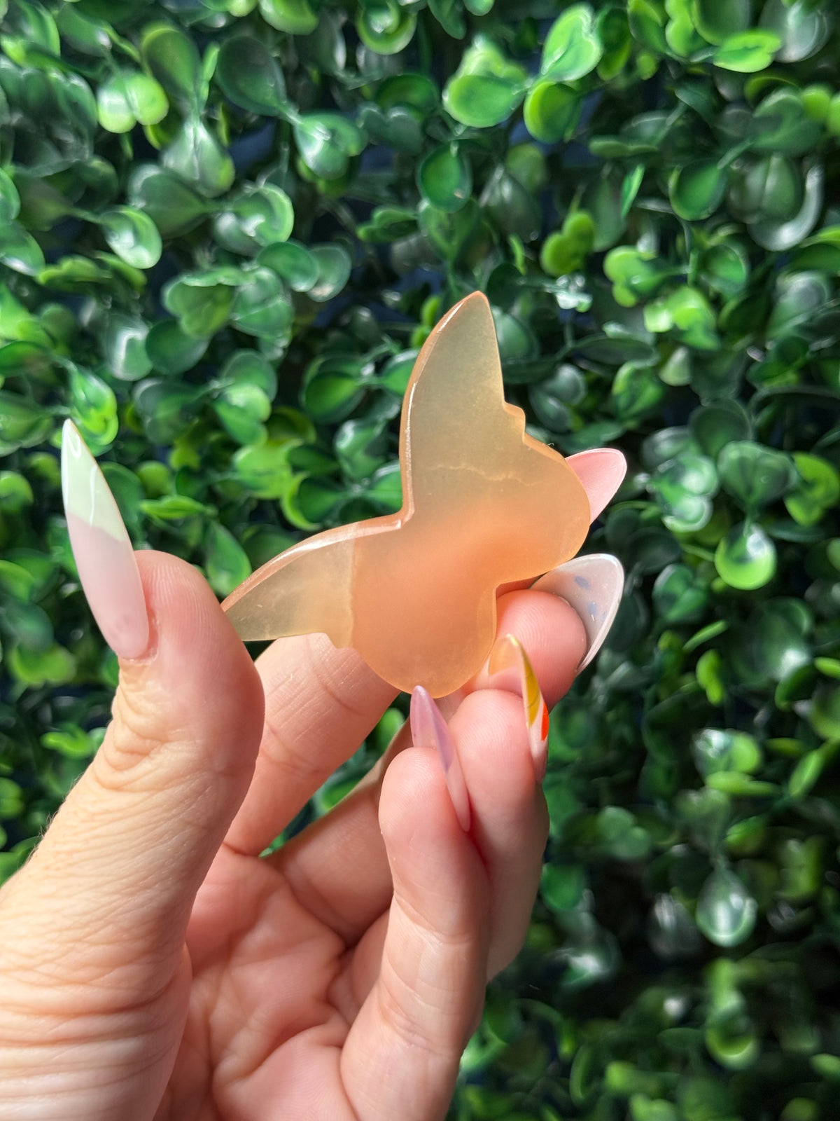 Peach Calcite Mini Butterfly Crystal Carvings - Pakistan