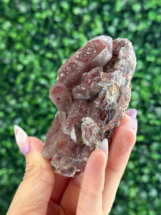 Red Hematite Quartz Crystal Specimen - Morocco A