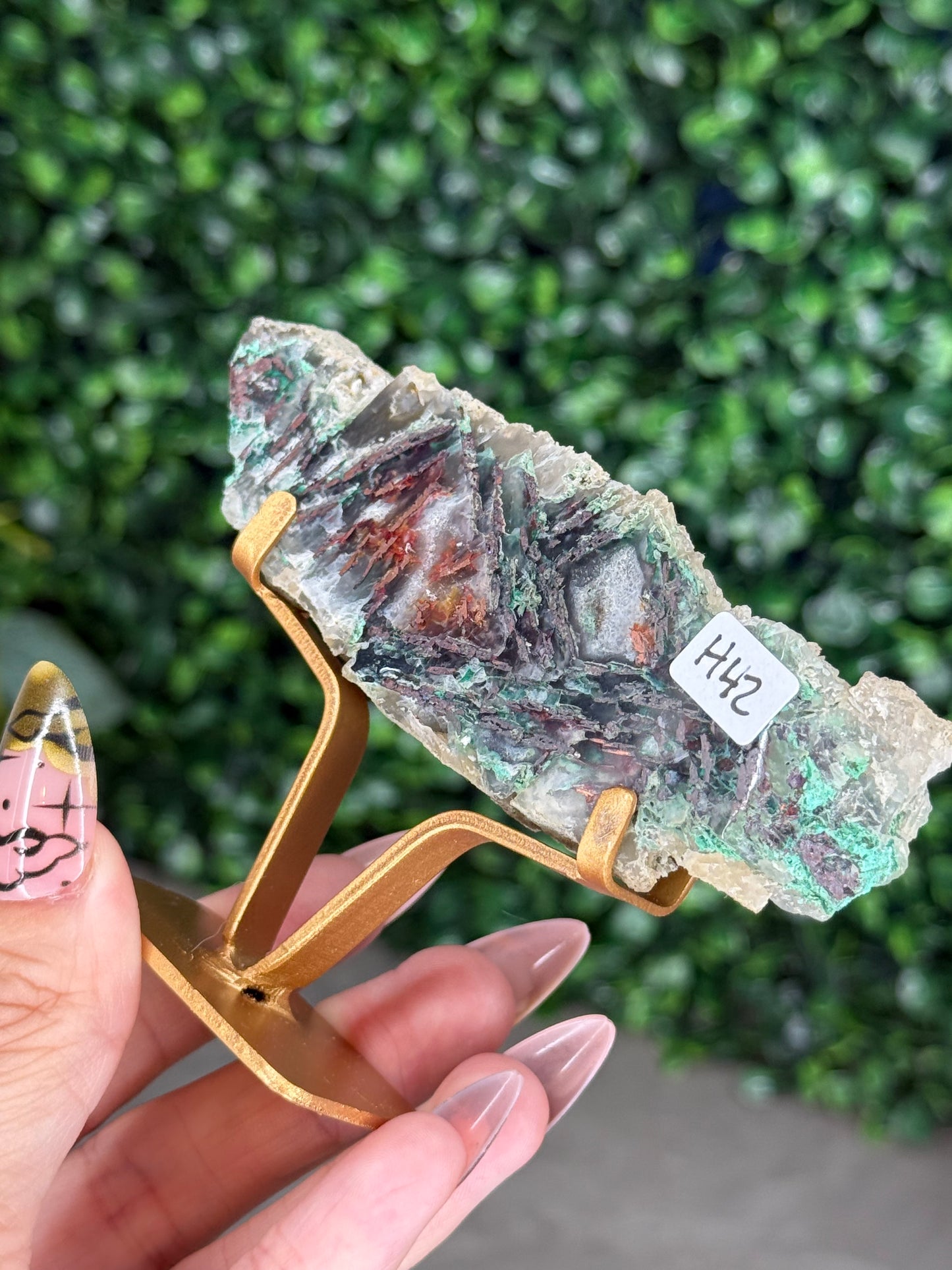 Chrysocolla with Native Copper in Chalcedony