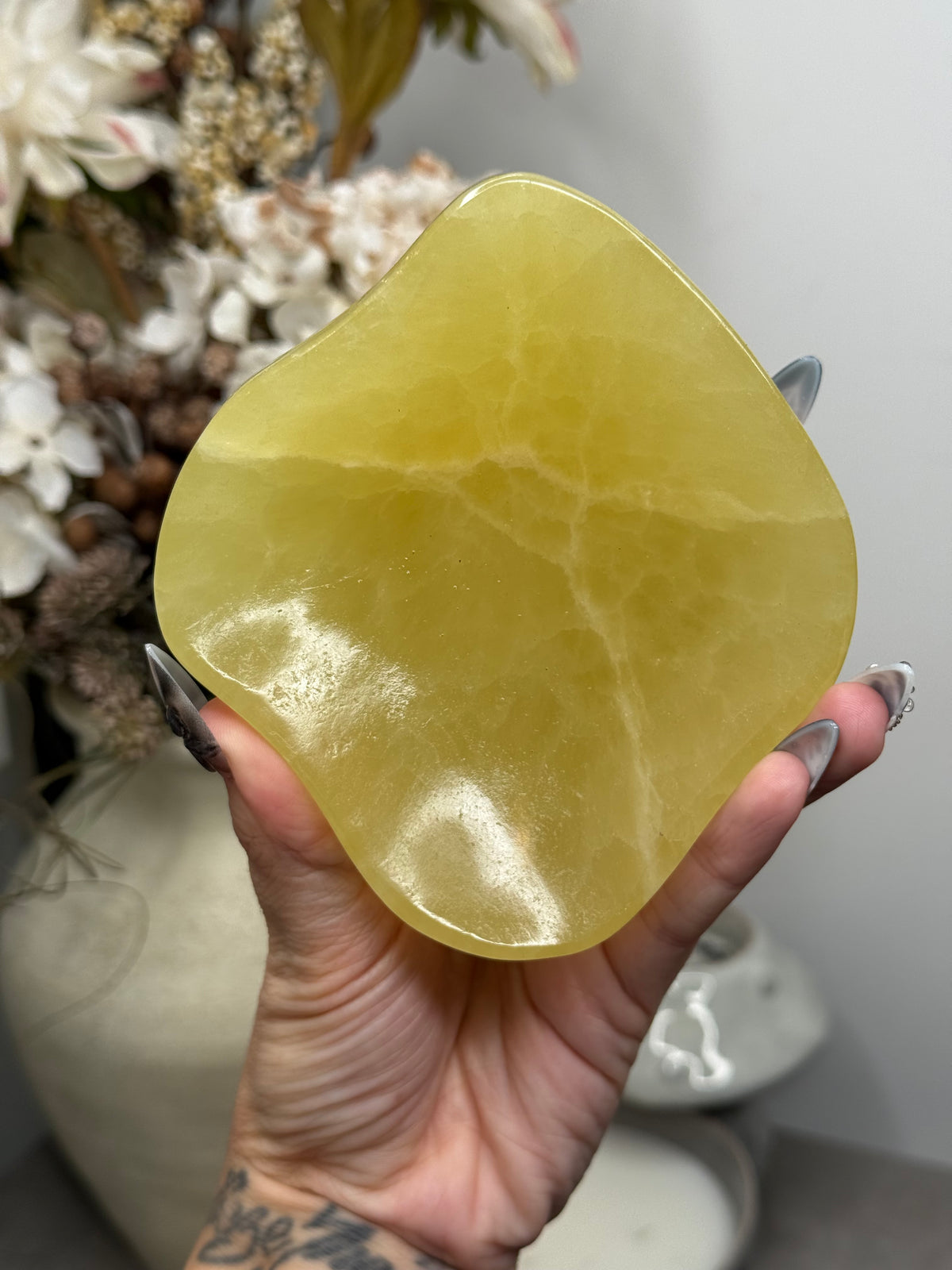Lemon Calcite Large Bowl Crystal Carving C - Pakistan