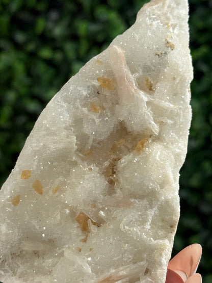 Golden Calcite with Stilbite on Heulandite - 221g