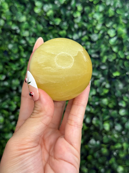 Lemon Calcite Sphere Crystal Carvings from Pakistan