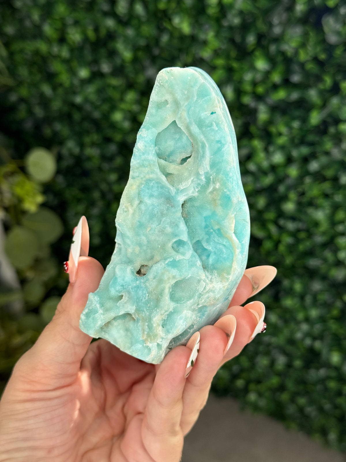 Half polish Blue Aragonite Freeform - R
