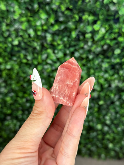 Rhodochrosite mini tower Crystal carvings