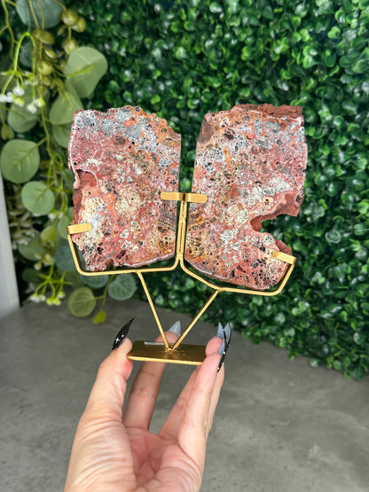 Red Marcasite Wings Crystal carving x - Indonesia