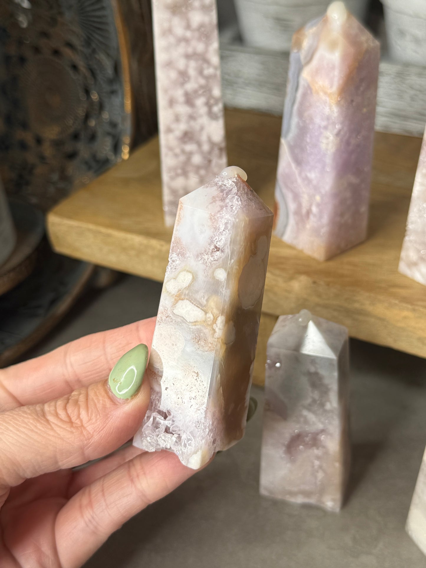 Pink Amethyst Agate Crystal Towers