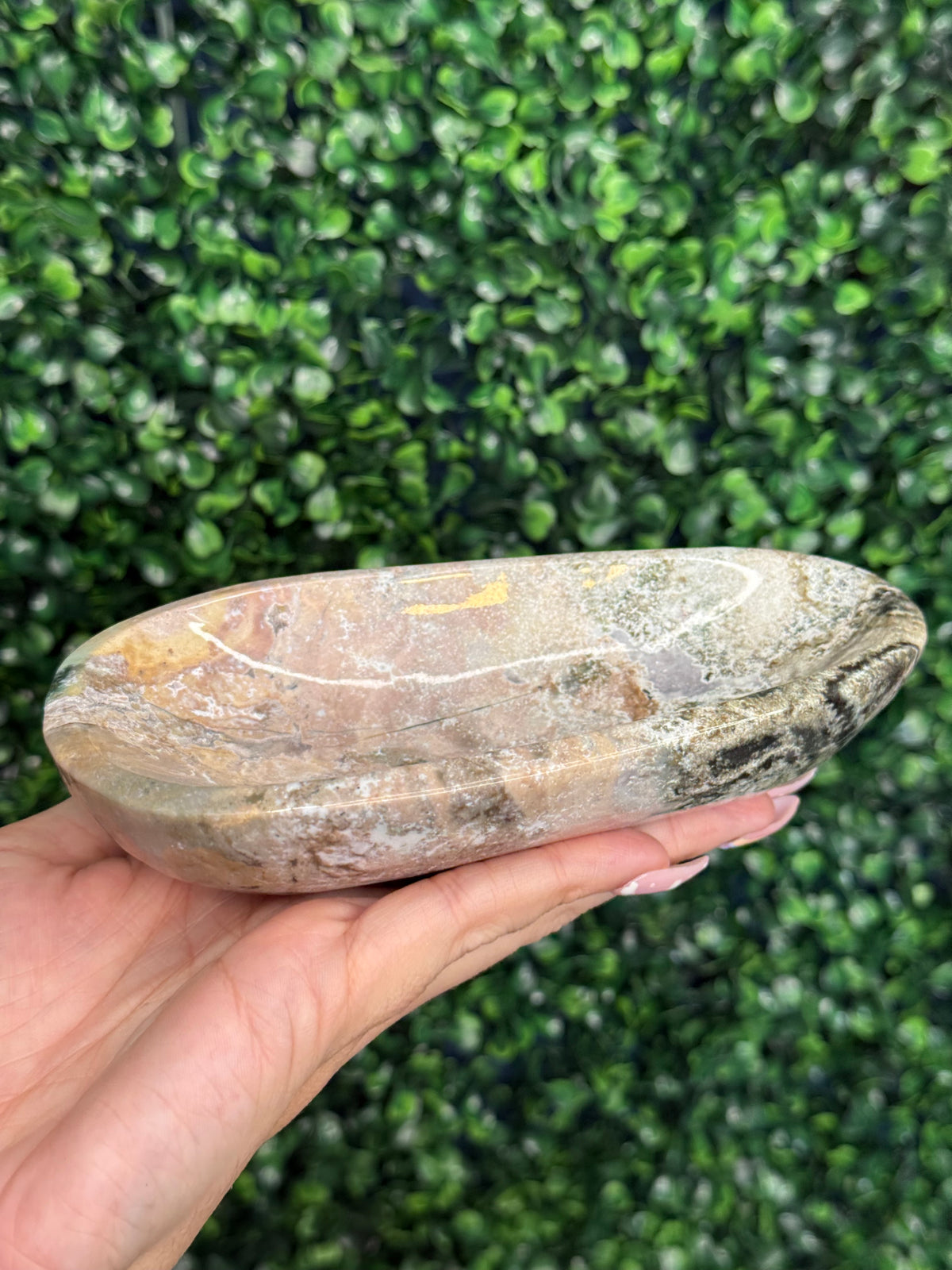 Pink Ocean Jasper Bowl 353g Madagascar