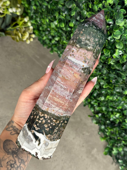 Pink Ocean Jasper Large Statement Tower 770g