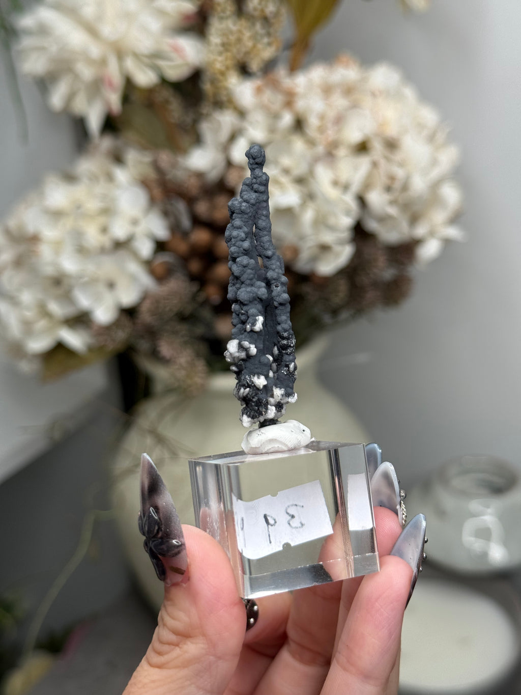 Goethite Stalactites with Calcite from Aouz, Er Rachidia Province, Morocco - B