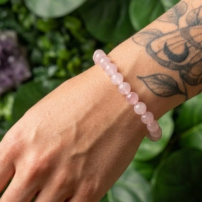 Rose Quartz Crystal Bracelet 6mm - 8mm