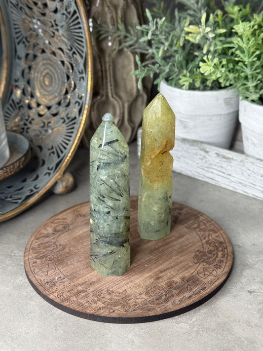 Prehnite with Epidote Inclusion Towers