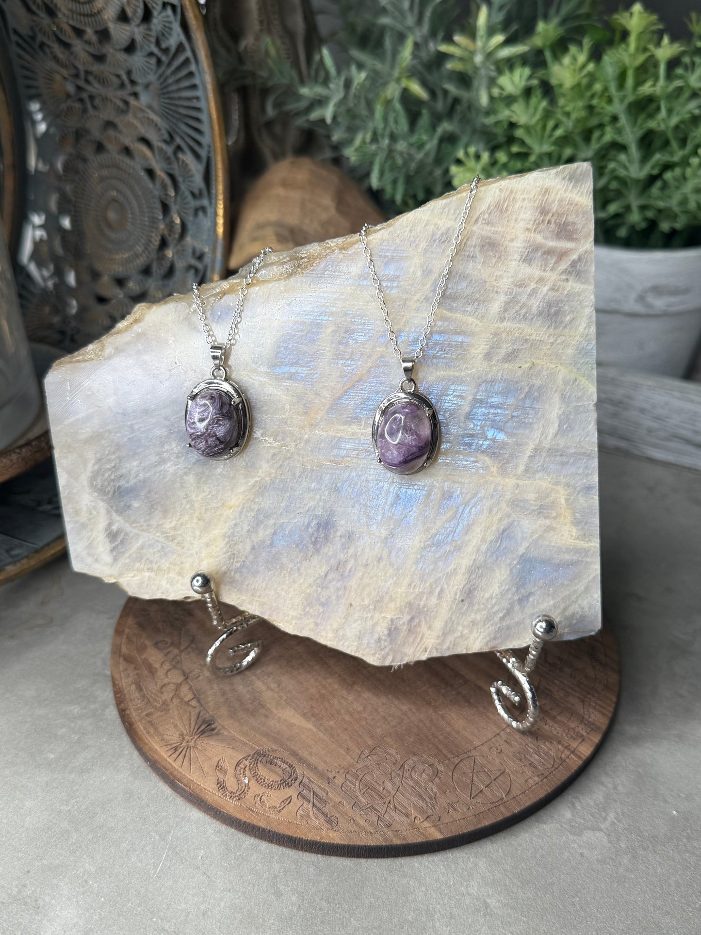 Charoite Crystal Pendants